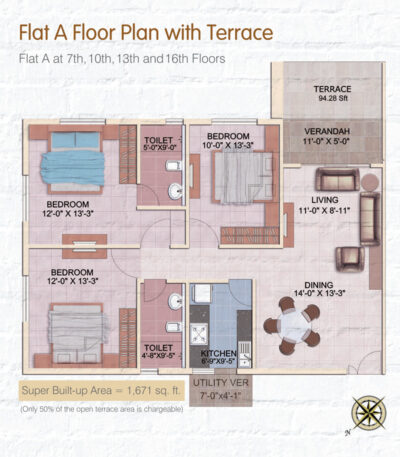 Flat A Floor Plan With Terrace