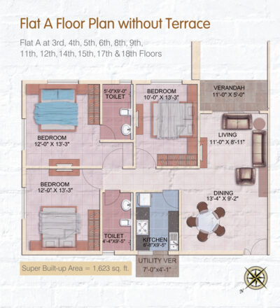 Flat A Floor Plan Without Terrace