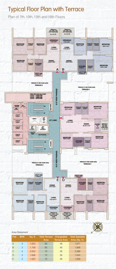 Typical Floor Plan With Terrace