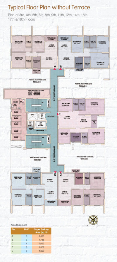 Typical Floor Plan Without Terrace